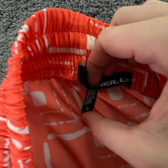 O’neill Women Orange White Skirt Asymmetric Small Drawstring Pull On Geometric - Picture 12 of 16